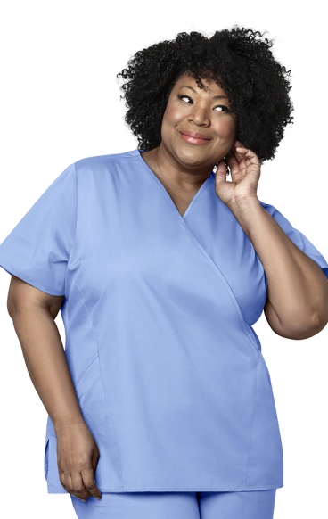 102 WORK Mock Wrap Scrub Top by WINK