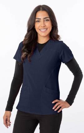 Green Town Scrubs for Women Scrub Set - Slim Fit Jogger Pant and Tuck-In  V-Neck Top, 5 Pockets, Easy Care Uniform 