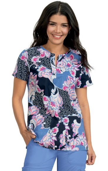 *FINAL SALE 324PR koi Stretch Tanya Top - Romantic Floral