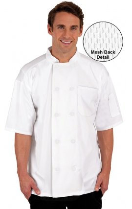 CC550 Manteau de chef unisexe à manches courtes MOBB avec dos en mesh pour l'évacuation de l'humidité