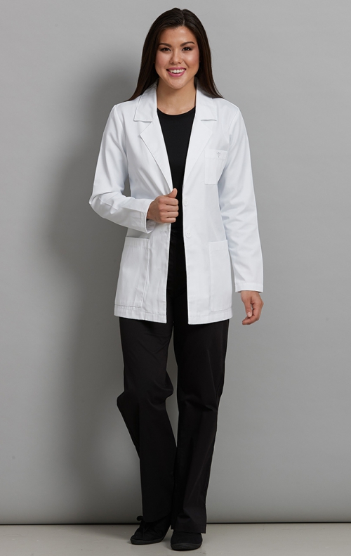 FINAL SALE 8660 Med Couture Notched Collar Lab Coat With