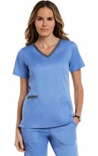 3502 Matrix Both Side Contrast V-Neck Top - Maevn