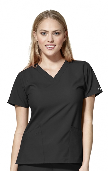 6255 W123 de Wonderwink - Haut de tunique médicale en col-V de base pour femmes 6255 W123 de Wonderwink - Haut de tunique médicale en col-V de base pour femmes