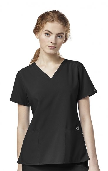 6555 W123 Haut d'Uniforme Médicale en Col-V Stylisé avec Panneaux Extensibles par WINK