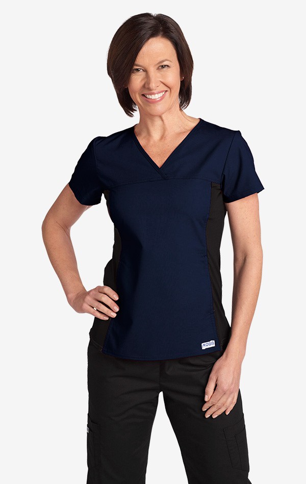 324T Flexi V-Neck Scrub Top by MOBB 