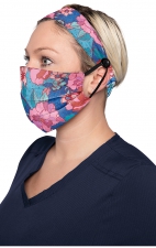 A162 koi Fashion Mask + Headband Set - Line Floral