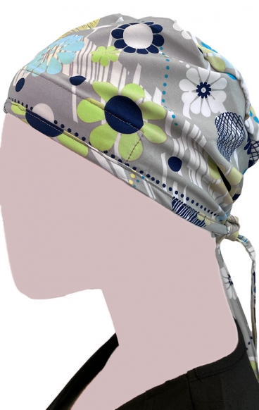 GTCP Zinnia Stretch Unisex Scrub Caps - Print: Geo Shower