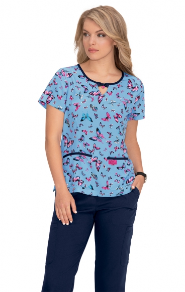 *FINAL SALE B100PR Koi Rose Top - Bright Butterflies