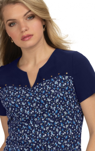 *FINAL SALE B108PR koi Dandelion Top - Ditsy Floral Blue