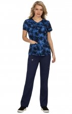 *FINAL SALE 352PR koi – Haut imprimé en croisement Serena : Shiborhi (Navy)