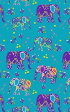 GTCP Zinnia Stretch Scrub Caps - Impression: Boho Elephants
