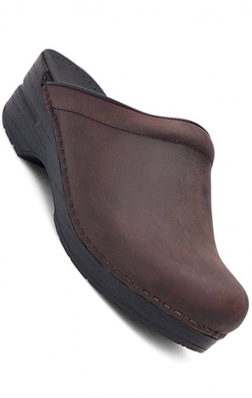 Sonja Antique Brown/Black Sole Open-Back Women's Clog by Dansko