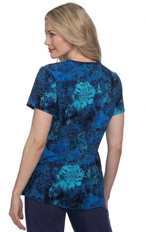 *FINAL SALE 1029PR koi Next Gen Early Energy Top - Ikat Floral Blue