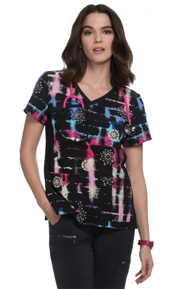 *FINAL SALE 385PR koi Raquel Print Top - Tie Dye Snowflake *FINAL SALE 385PR koi Raquel Print Top - Tie Dye Snowflake