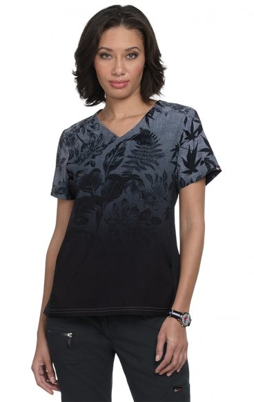 *FINAL SALE 1048PR koi Lite Reform Print Top - Eastern Dreams Platinum Ombré