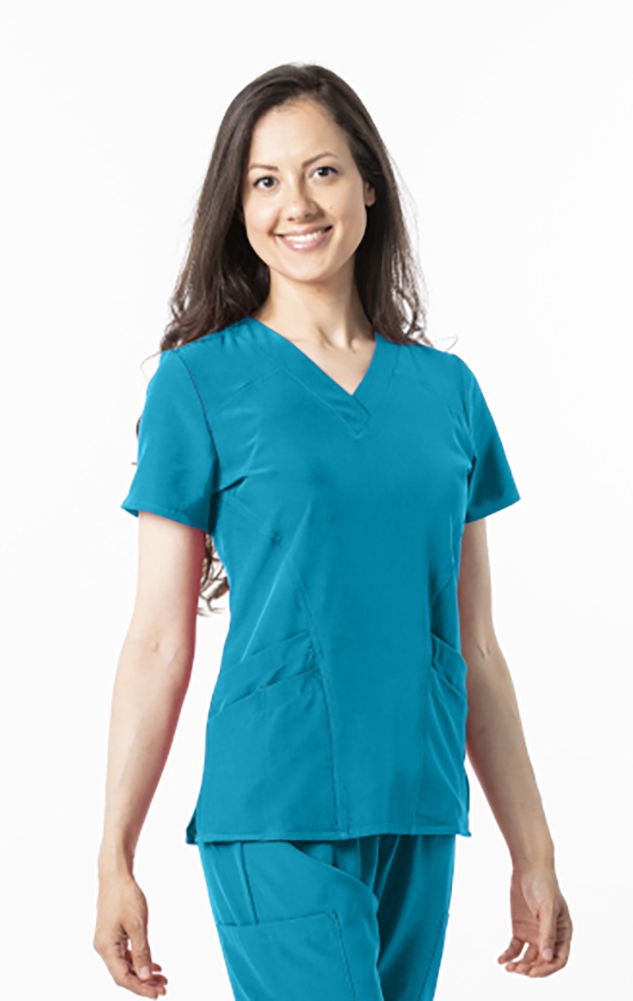 18-1060 Zinnia Stretch Double Pocket Scrub Top by Greentown