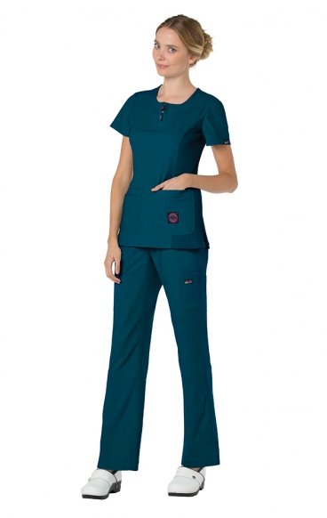 *VENTE FINALE XS 317 Koi Lite ™ Scrubs Serenity Double Zipper Top