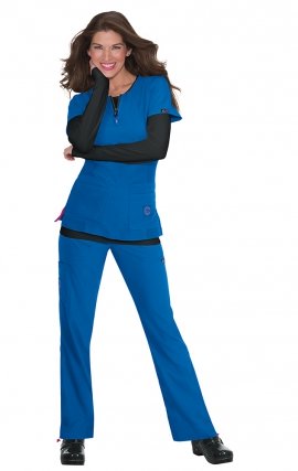 317 Koi Lite ™ Scrubs Serenity Double Zipper Top