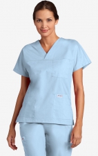 V-Neck Trois Pocket Dolman Sleeve MOBB Scrub Top - Sky Blue (SB)