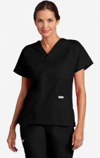 V-Neck Trois Pocket Dolman Sleeve MOBB Scrub Top - Black (BL)