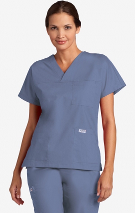 V-Neck Trois Pocket Dolman Sleeve MOBB Scrub Top - Aqua (AQ)