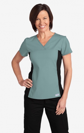 Flexi V-Neck Scrub Top par MOBB - Aqua (AQ)