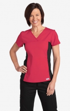 Flexi V-Neck Scrub Top par MOBB - Red (RE)