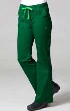 9102 Maevn Blossom - Multi Pocket Fashion Flare Pant - Hunter/Light Green