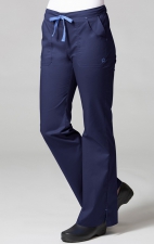 9102 Maevn Blossom - Multi Pocket Fashion Flare Pant - Navy/Ceil Blue