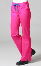 9102 Maevn Blossom - Multi Pocket Fashion Flare Pant - Passion Pink/Pacific Blue