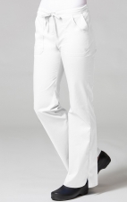9102 Maevn Blossom - Multi Pocket Fashion Flare Pant - White/White