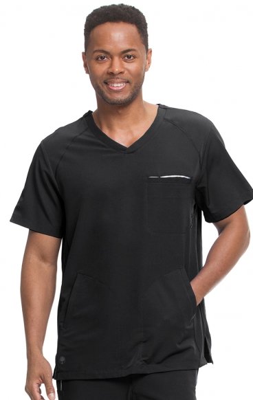 *FINAL SALE BLACK 2380 Healing Hands HH360 Steven 3 Pocket Men's V-Neck Scrub Top