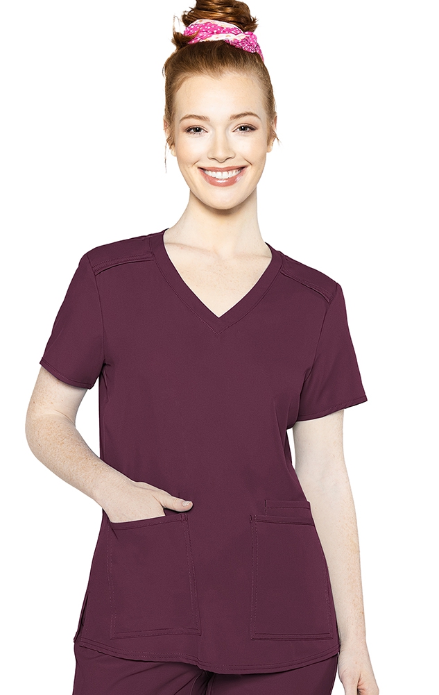 HHei_K fabletics scrubs for women Women's Casual Printed Short Sleeve  Workwear With Double Pocket Top 