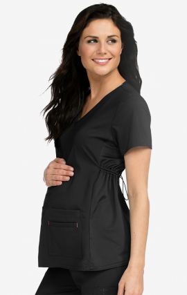 8459 Med Couture Plus One Maternity V-Neck Scrub Top - Navy