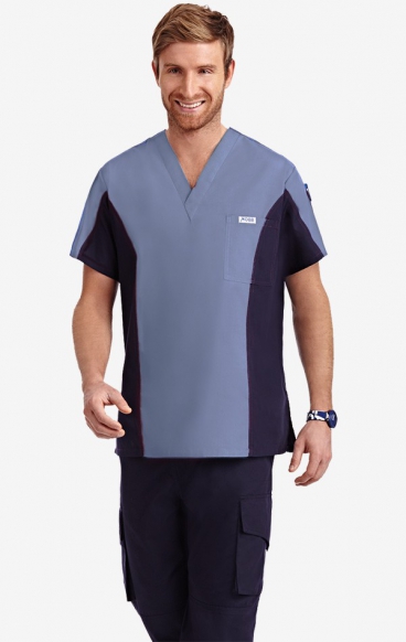 *FINAL SALE S 409T Men's Two Tone Scrub Top