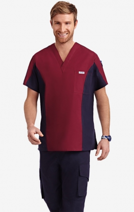 Haut d’hommes  à deux teintes - Burgundy-Navy (BU-NN)