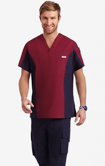 *FINAL SALE L 409T Men's Two Tone Scrub Top