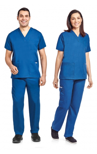 *FINAL SALE ROYAL BLUE 310/307-Petite MOBB UNISEX Scrub Set Top & Pant