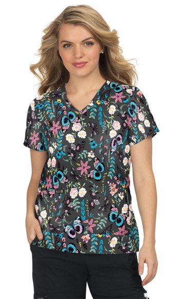 *FINAL SALE 384PR koi Basics Leslie Print Top - Spring Time 