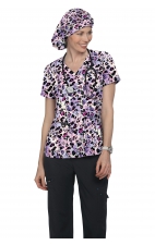 384PR koi Basics Leslie Print Top - Wisteria All Over Marble