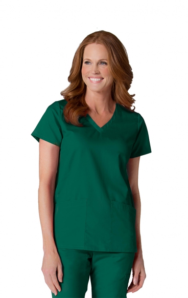 *FINAL SALE XXS 1738 Maevn Scrubs EON Active Back Mesh Panel Shaped V-Neck Top