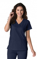 1738 Maevn Scrubs EON Active Back Mesh Panel Shaped V-Neck Top