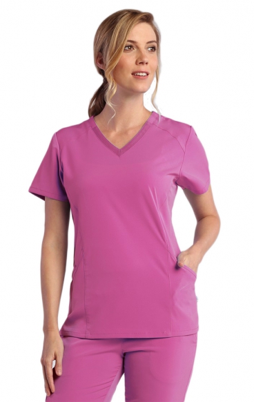 *FINAL SALE L 1902 Pure Soft by Maevn Modern V-Neck Scrub Top