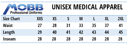 Mobb Medical Uniforms Canada - Size Chart Mobb Medical Uniforms Canada - Size Chart