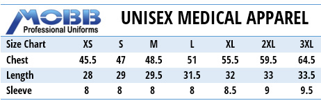 Mobb Medical Uniforms Canada - Size Chart Mobb Medical Uniforms Canada - Size Chart