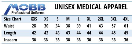 Mobb Medical Uniforms Canada - Size Chart Mobb Medical Uniforms Canada - Size Chart