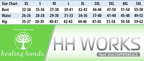 Healing Hands HH WORKS - Size Chart Healing Hands HH WORKS - Size Chart