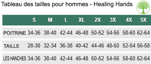 Healing Hands Pour des hommes - Taille Graphique Healing Hands - Taille Graphique