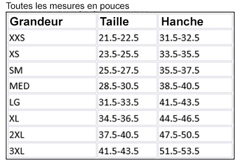 18-1044 Graphique de Tailles