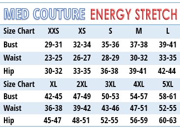 Med Couture Performance Touch Medical Uniforms - Size Chart Med Couture Performance Touch Medical Uniforms - Size Chart